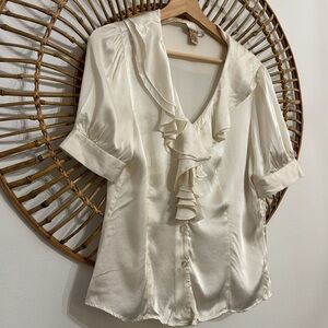 Transitions 100% silk ruffle blouse